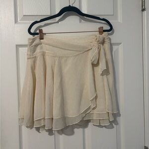 aerie Ivory Tie-Waist Circle Skirt